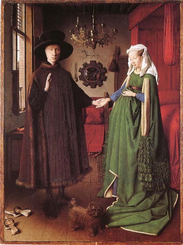 Jan Van Eyck The couple Arnolfinis brollop Spain oil painting art